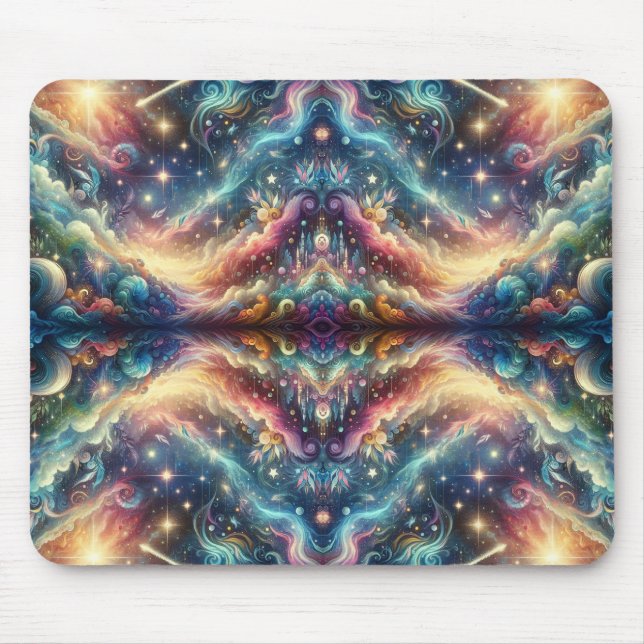 Mystical Fantasy Colorful Celestial Faraway Castle Mouse Pad (Front)