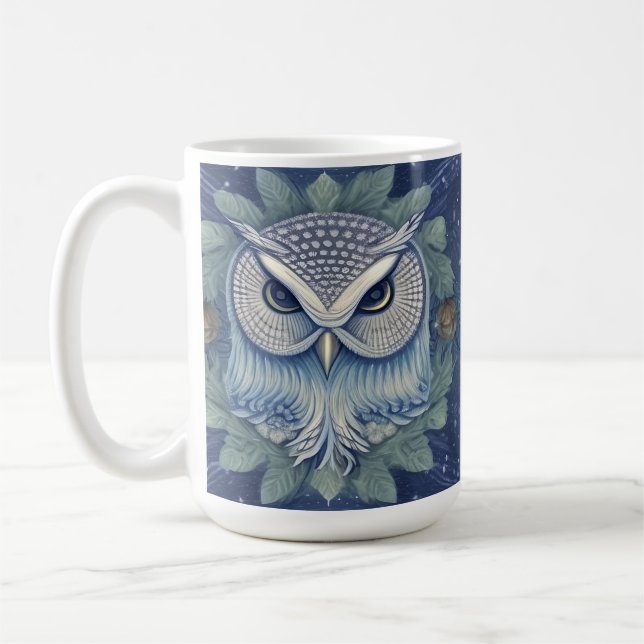 Mystical Fantasy Forest Owl Coffee Mug (Left)