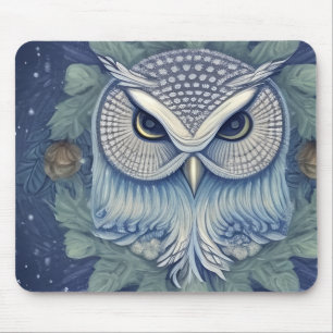 Mystical Fantasy Forest Owl Mouse Pad