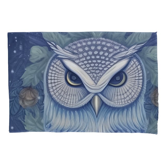 Mystical Fantasy Forest Owl Pillow Case (Front)