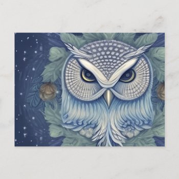 Mystical Fantasy Forest Owl Postcard by CottageCountryDecor at Zazzle