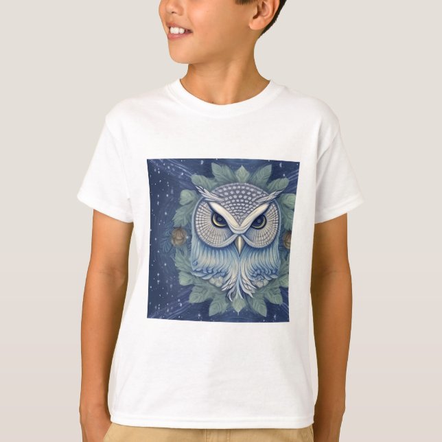 Mystical Fantasy Forest Owl T-Shirt (Front)