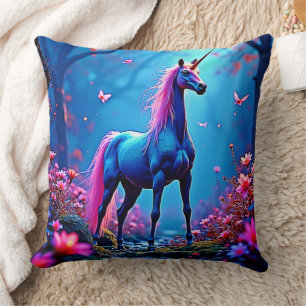 Mystical Fantasy Unicorn Art Throw Pillow