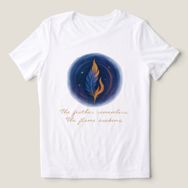 Mystical Feather and Flame Tri-Blend Shirt (Design Front)