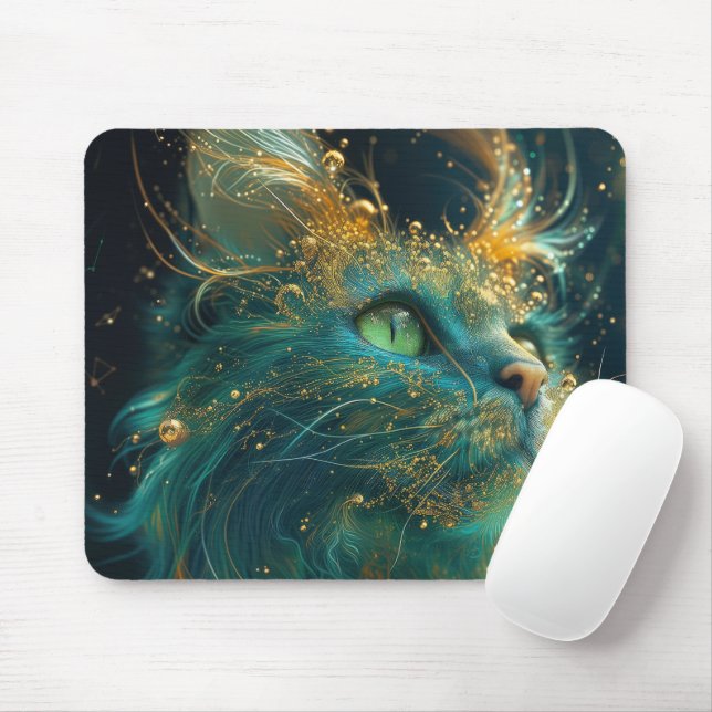 Mystical Feline Mouse Pad (With Mouse)