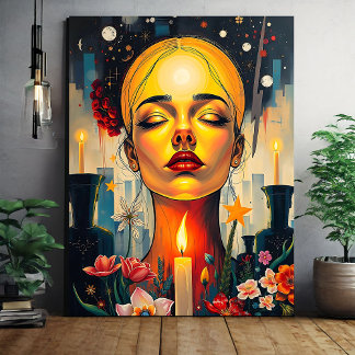 Mystical Female Face  Canvas Print