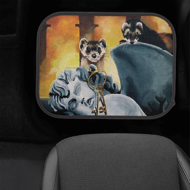 Mystical Ferrets Golden Keys Cherub Fantasy Car Floor Mat (Creator Uploaded)