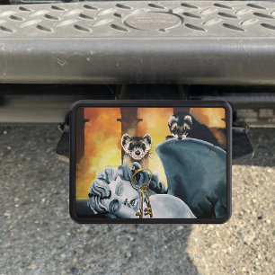 Mystical Ferrets Golden Keys Cherub Fantasy Hitch Cover