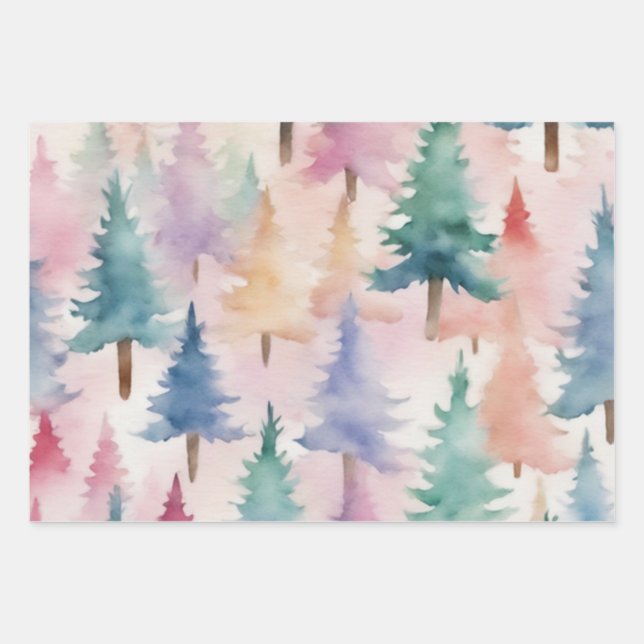 Mystical Festive Forest: An Odyssey of Twinkling L Wrapping Paper Sheets (Front)