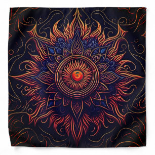 Mystical Flaming Eye - Mandala Psychedelic Bandana