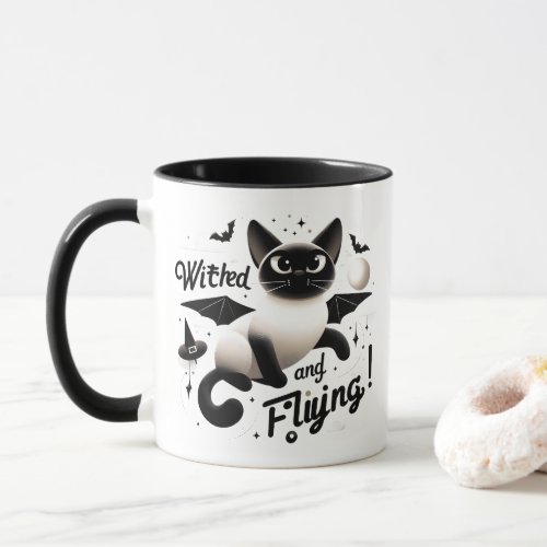 Mystical Flight Siamese in halloween Night Mug