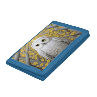 Mystical Flight: The White Owl’s Enchanted Journey Trifold Wallet