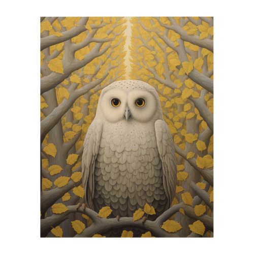 Mystical Flight The White Owls Enchanted Journey Wood Wall Art