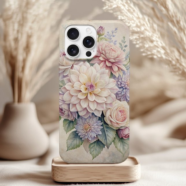 Mystical Floral Phone Case - Witch’s Garden Dreams (Mystical Floral Phone Case - Witch’s Garden Dreams on a table with neutral boho decor)