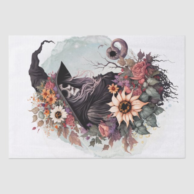 Mystical Floral Witch Tissue Paper (Front)