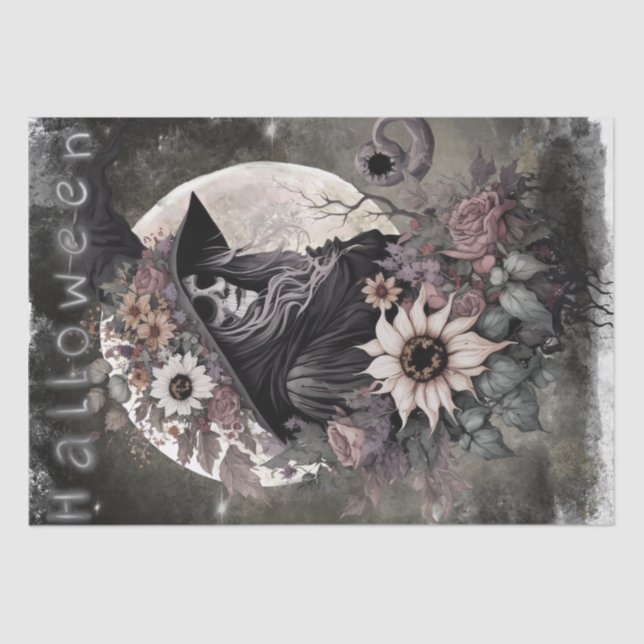 Mystical Floral Witch Tissue Paper (Front)