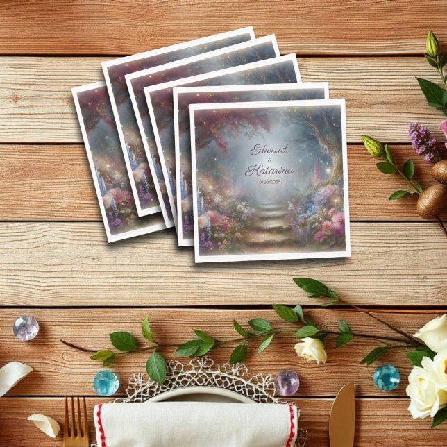 Mystical Floral Woodland Wedding Napkins (Creator Uploaded)