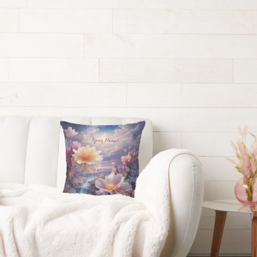 Mystical Flowers of the Supernatural Realm  Throw Pillow