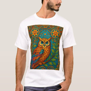 Mystical Folk Art Owl Illustration – Boho Vintage T-Shirt