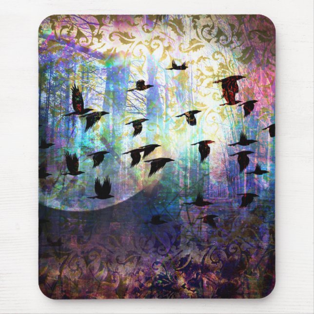 Mystical Forest and Raven Moon Mouse Pad (Front)