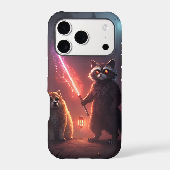 Mystical Forest Battle Animals Art iPhone Case (Back)