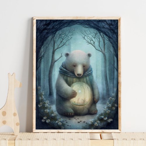 Mystical Forest Bear Jar Print  Bear Print