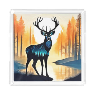 Mystical Forest Deer Acrylic Tray