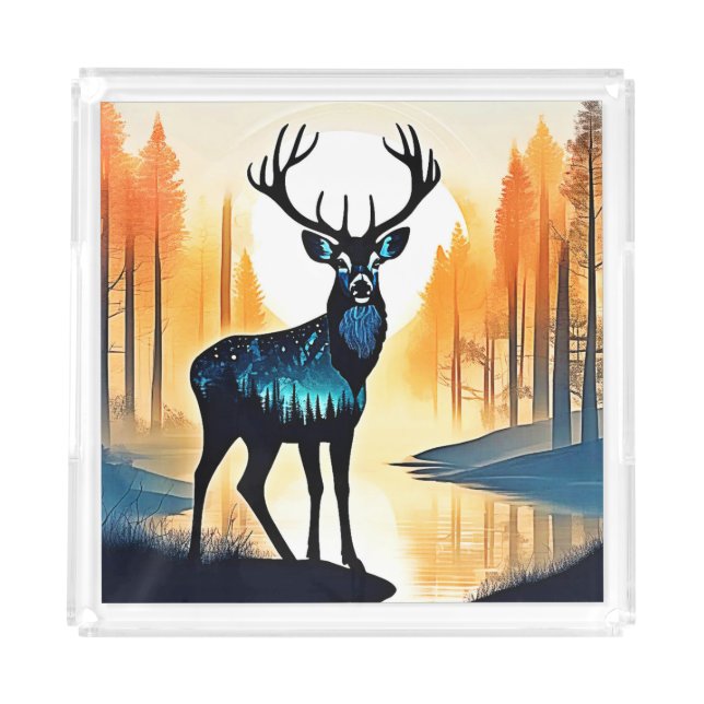 Mystical Forest Deer Acrylic Tray (Front)