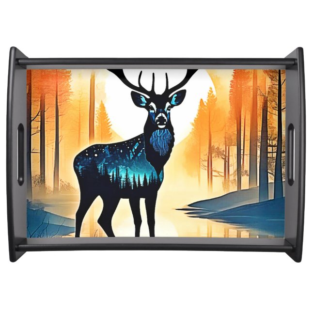Mystical Forest Deer Serving Tray (Front)