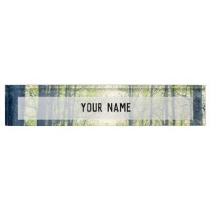 Mystical forest desk name plate