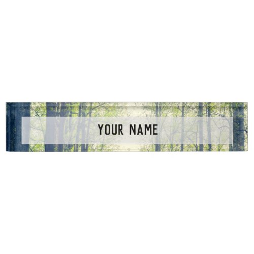 Mystical forest desk name plate