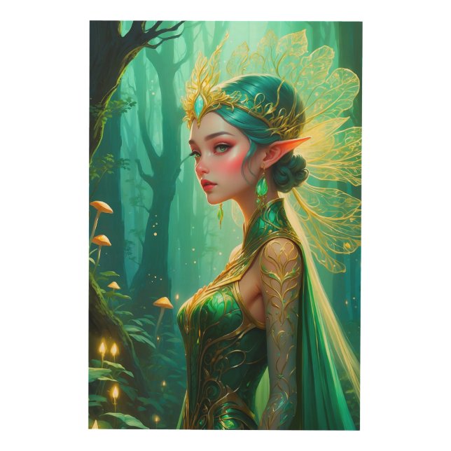 Mystical Forest Elven Queen – Fantasy Art Wall Pri (Front)