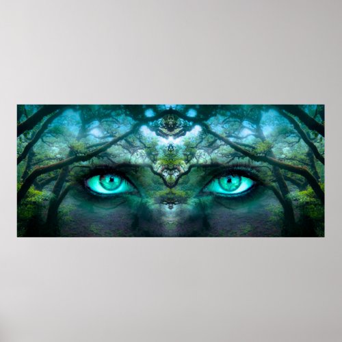Mystical Forest Eyes Poster