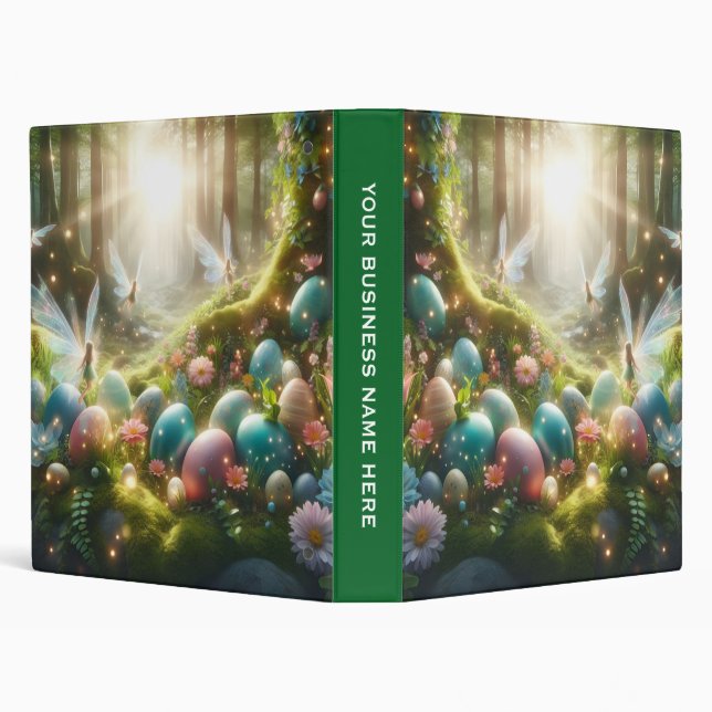 Mystical Forest Fairy Magical Spring Eggs 3 Ring Binder (Background)