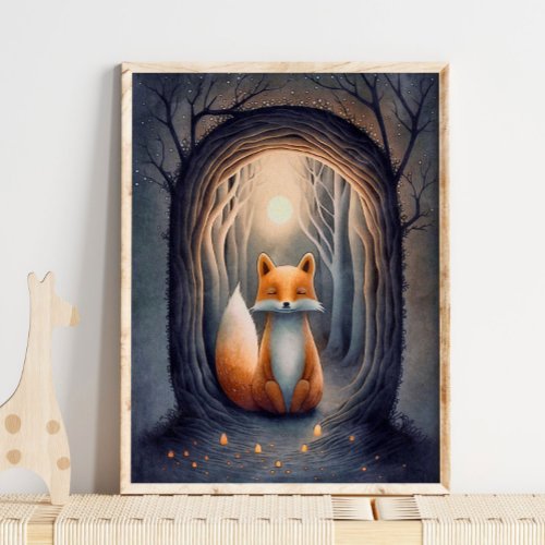 Mystical Forest Fox Animal Print  Fox Print