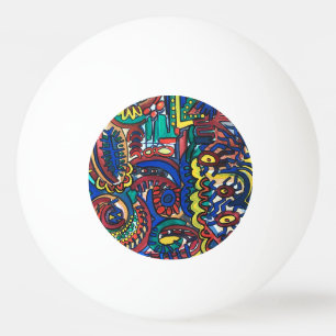 Mystical Forest-Hand Painted Abstract Art Ping Pong Ball