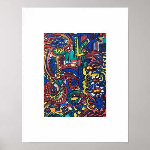 Mystical Forest_Hand Painted Abstract Art Poster