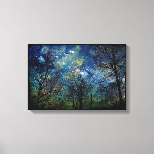 Mystical Forest Nature Stars Celestial 12x18 Canvas Print