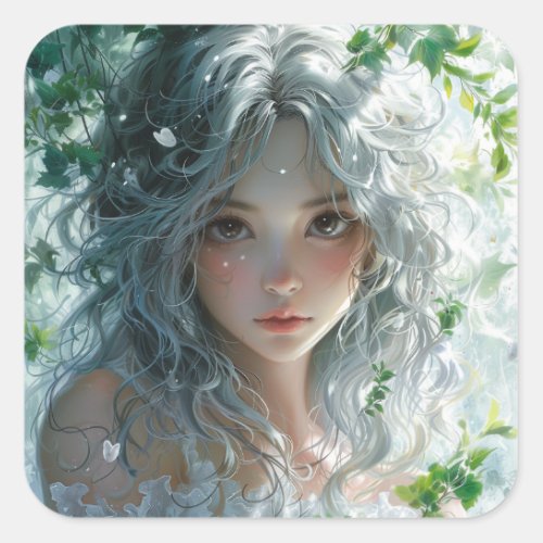 Mystical Forest Nymph Square Sticker