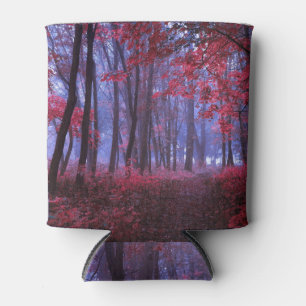 Mystical Forest: Pink Autumn Fantasy Can Cooler