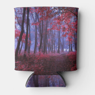 Mystical Forest: Pink Autumn Fantasy Can Cooler
