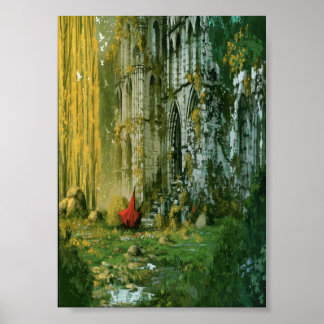 Mystical Forest Ruins and Wandering Poster