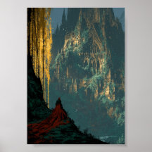 Mystical Forest Ruins and Wandering Traveler