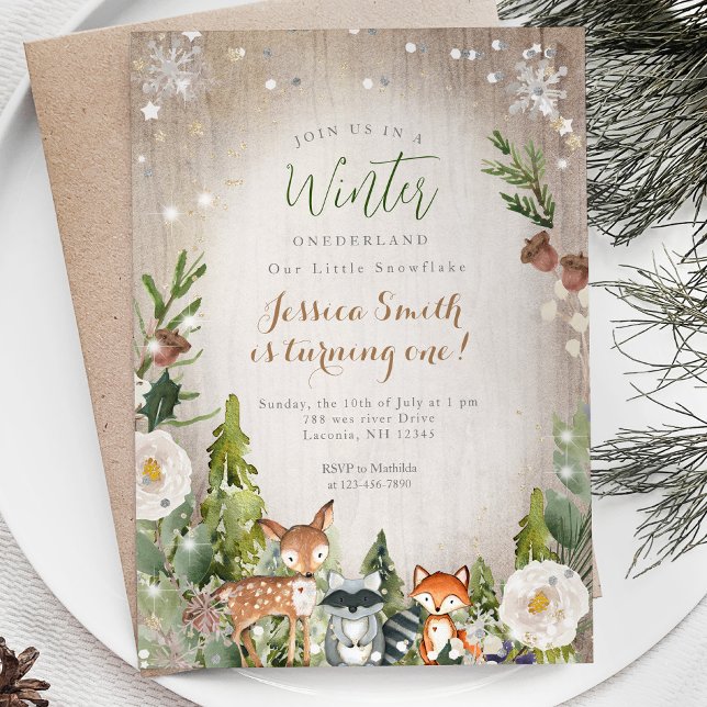 Mystical Forest Rustic Onederland 1st birthday Invitation (Creator Uploaded)