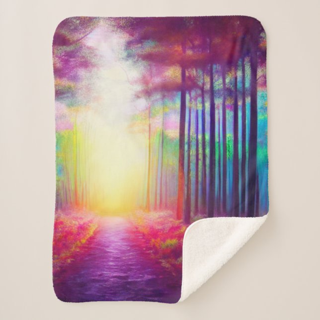 Mystical Forest Sherpa Blanket (Front)
