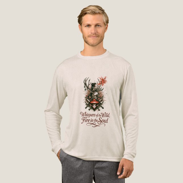 Mystical Forest Spirit Illustration Tri-Blend Shirt (Full Front)