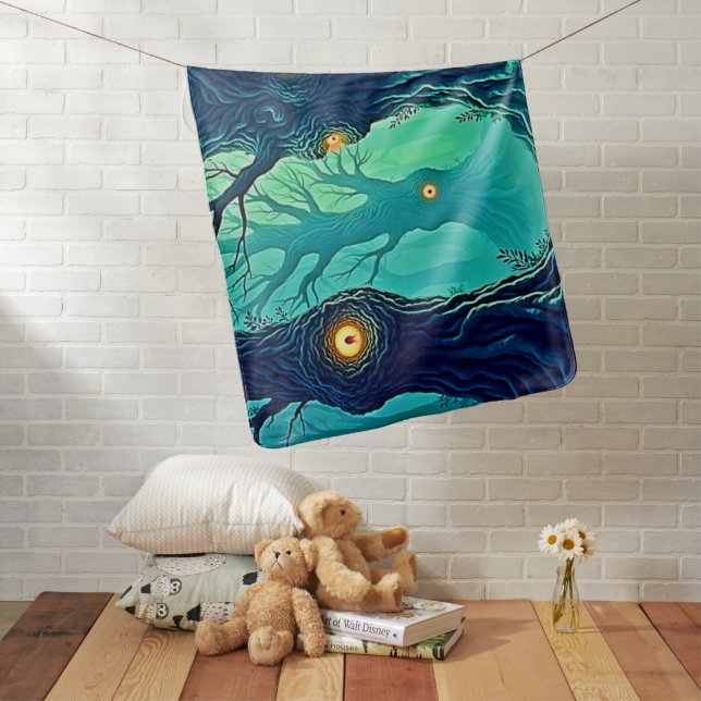 Mystical Forest Watchers Baby Blanket (In Situ)