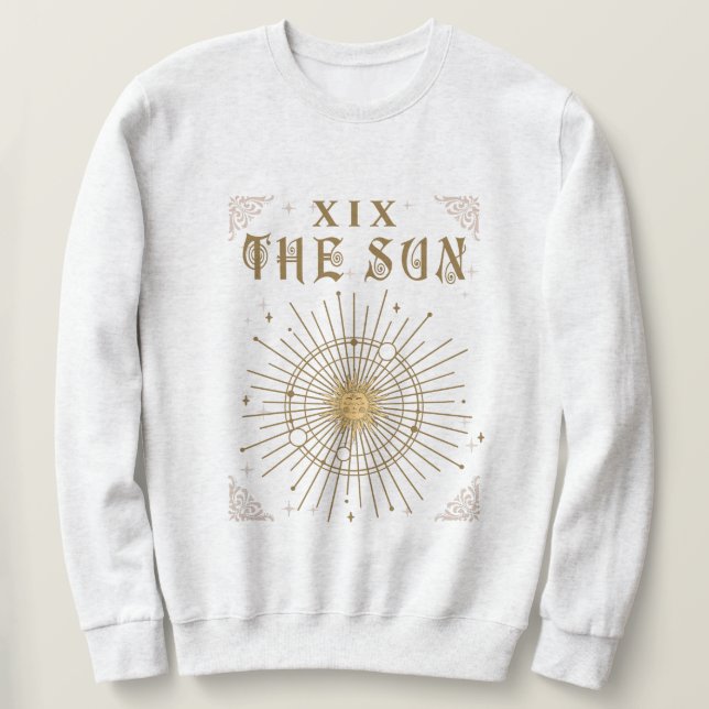 Mystical Fortune Tarot The Sun Halloween Gothic Sweatshirt (Design Front)