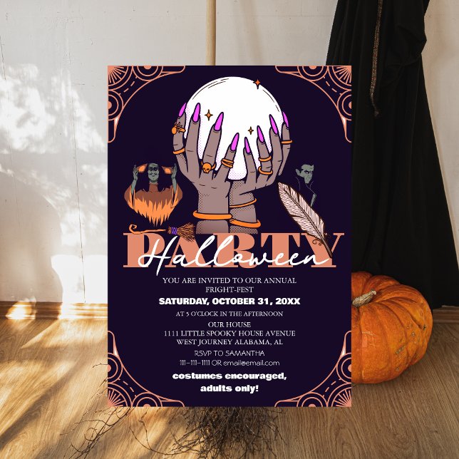 Mystical Fortune Teller Adult Hallowen Party Invitation (Creator Uploaded)