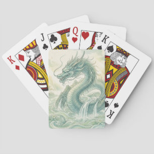 Mystical Fox Dragon Watercolor Art (2) Poker Cards
